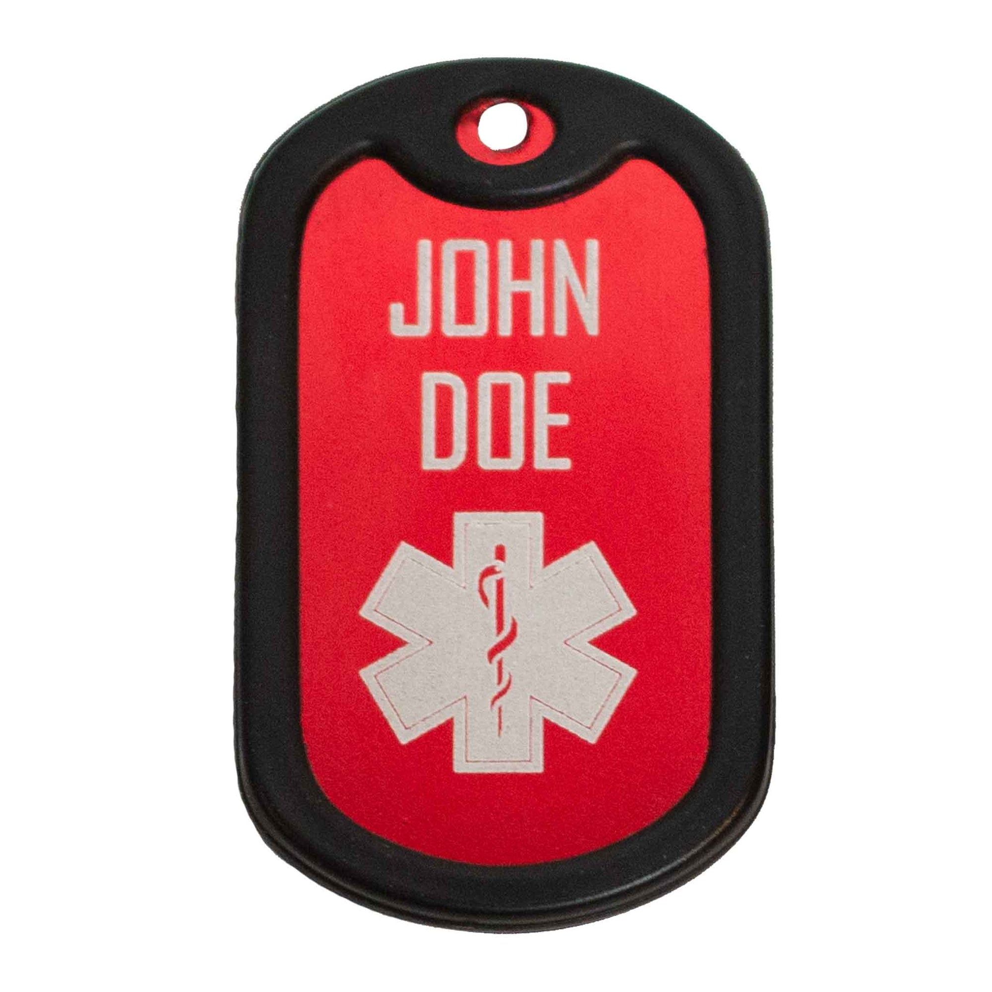 Medical ID tag with name and EMS logo
